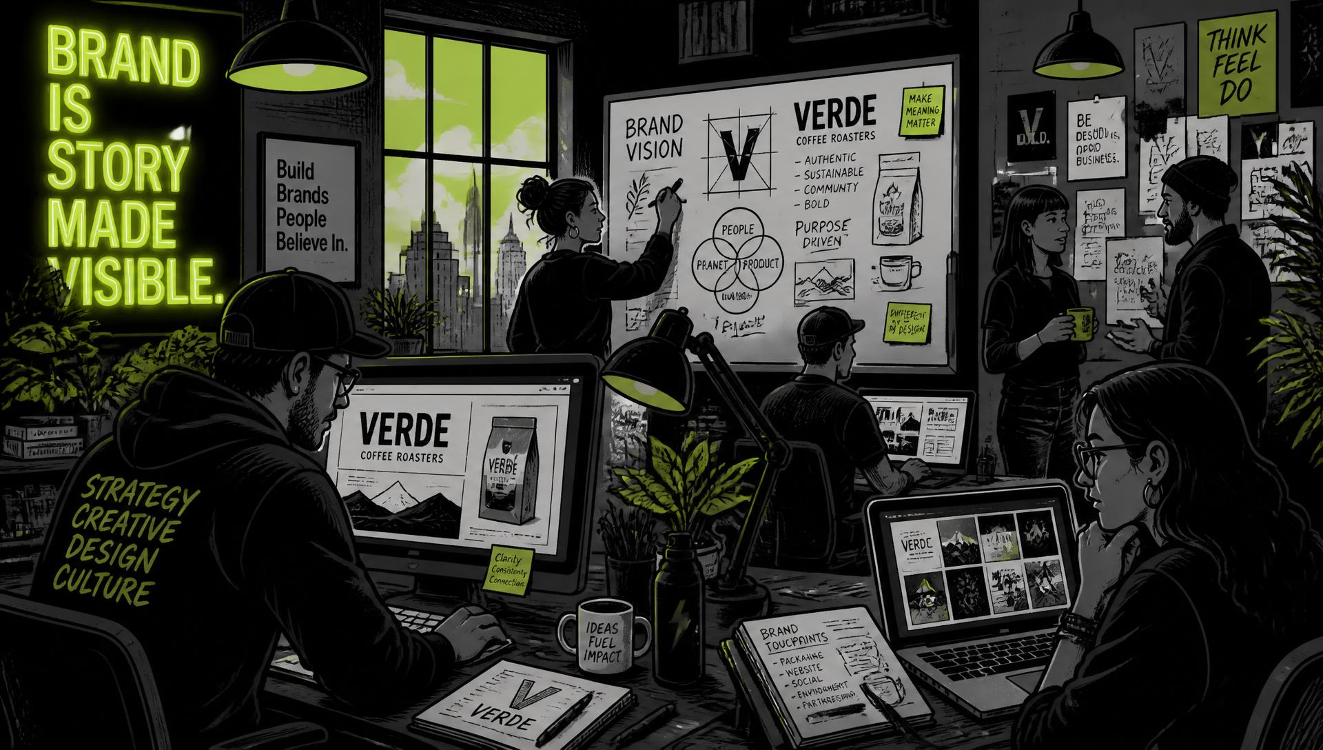 BRANVYNCE creative team collaborating in the studio