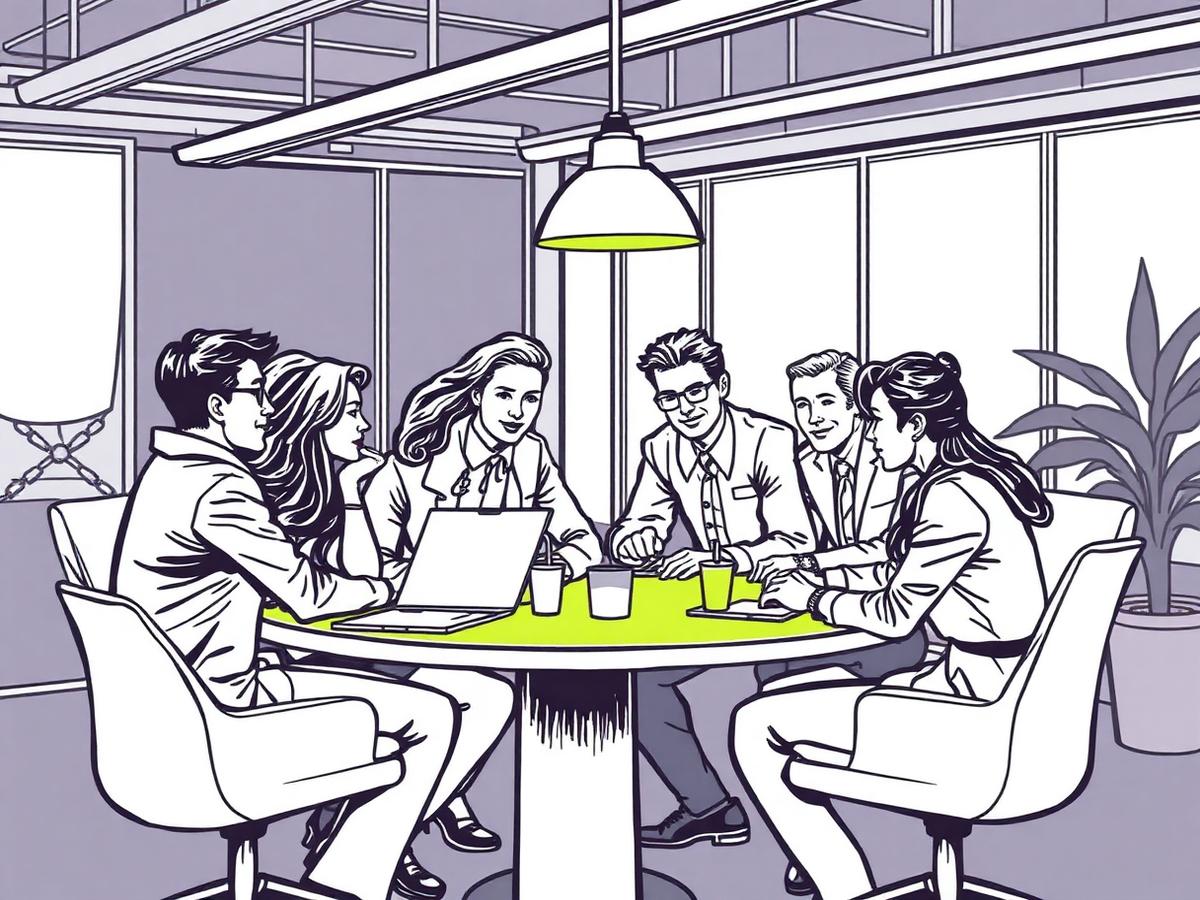 Diverse professionals collaborating around a table